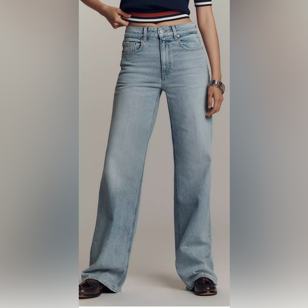 PAIGE NWT Light Blue Sasha Wide Leg Jeans